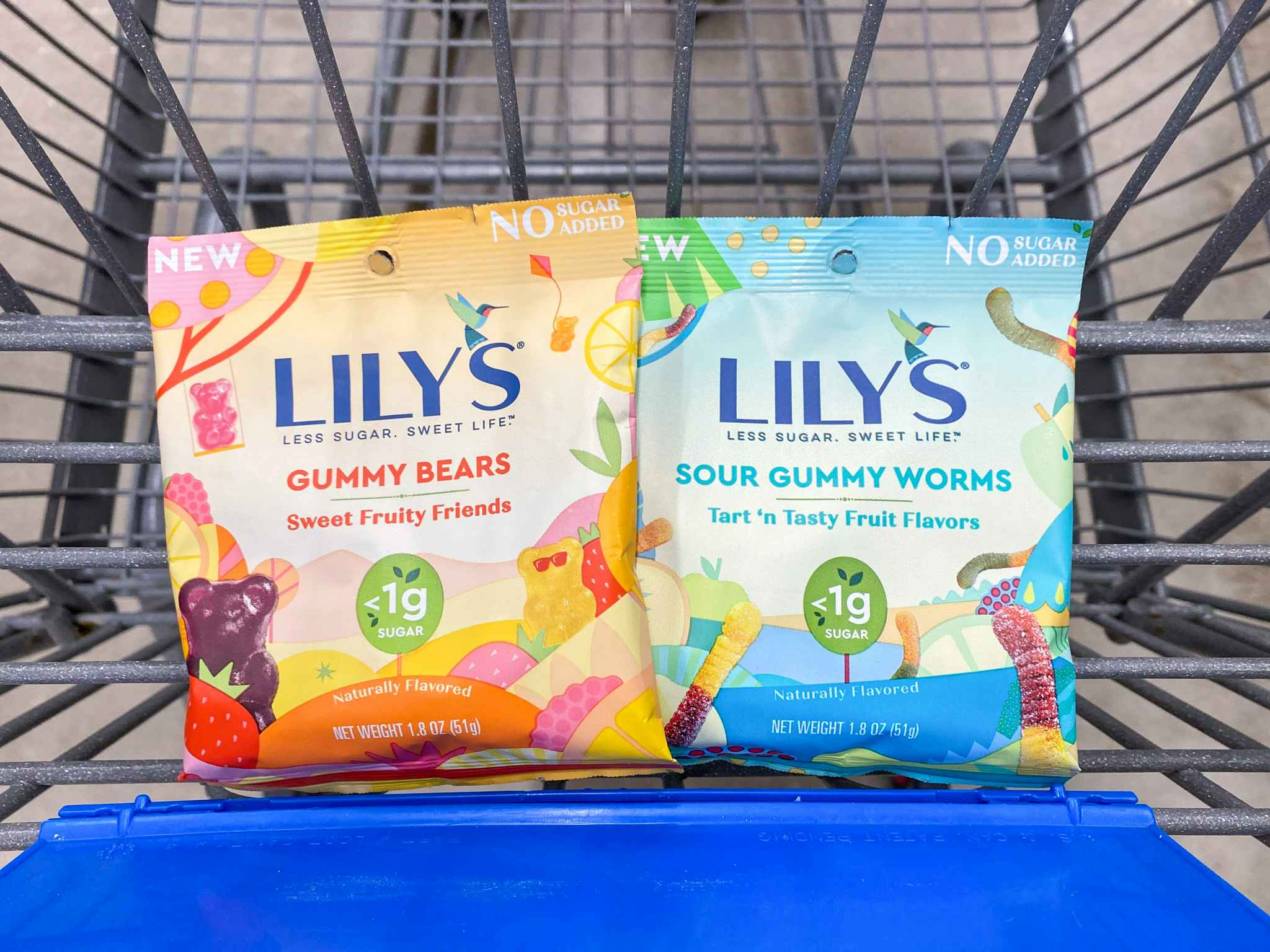 lily's gummy worms and bears in walmart cart