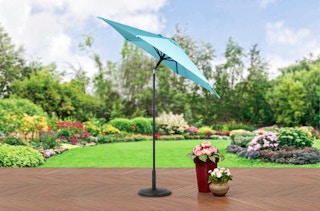 mainstays 7.5 ft blue patio umbrella