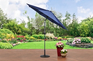 mainstays 9 ft blue patio umbrella