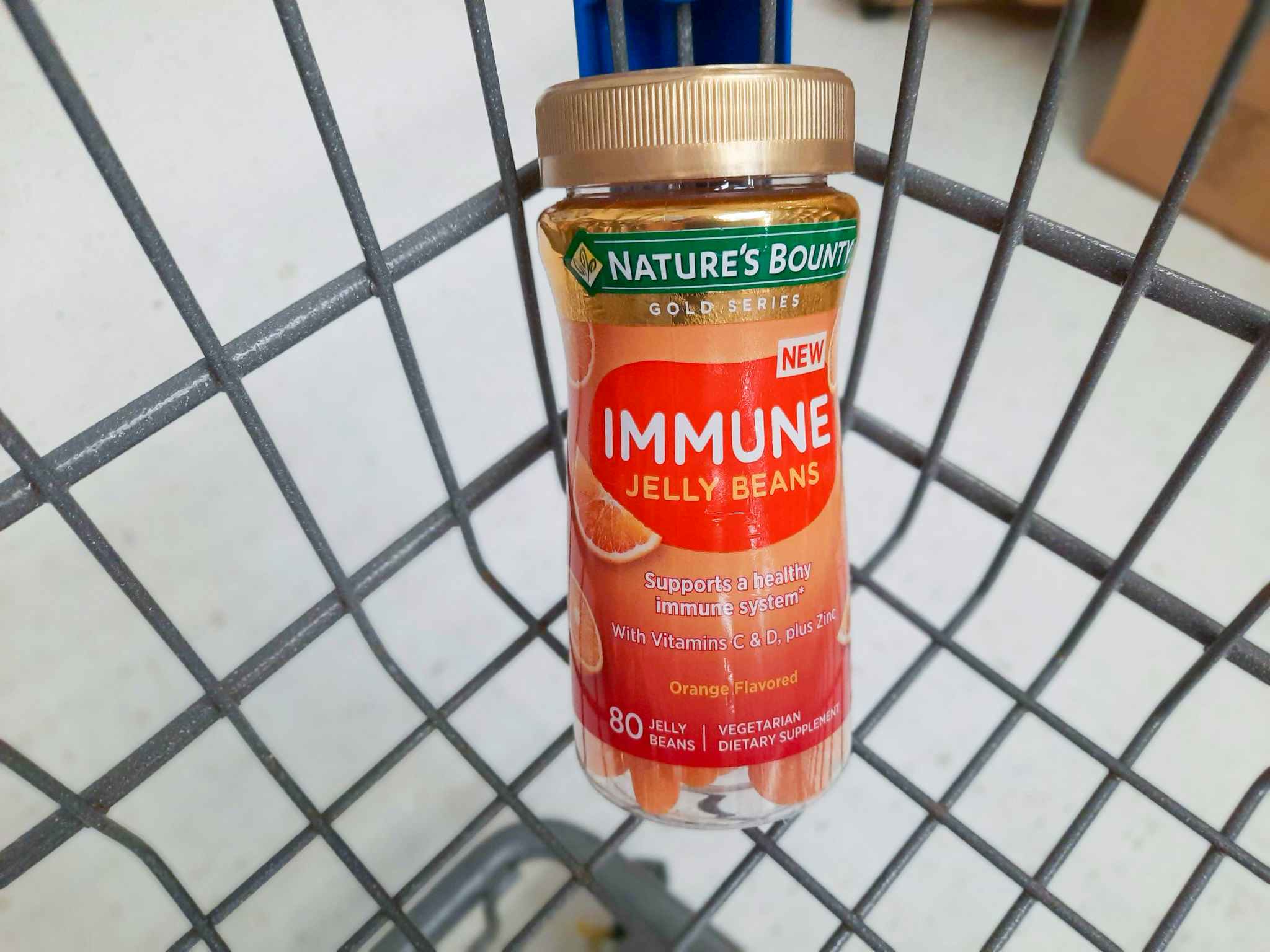 Nature's Bounty Immune Jelly Bean Vitamins in Walmart shopping cart