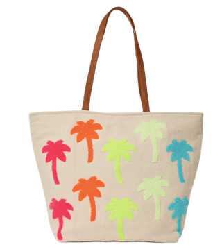 no boundaries palm tree print tote bag