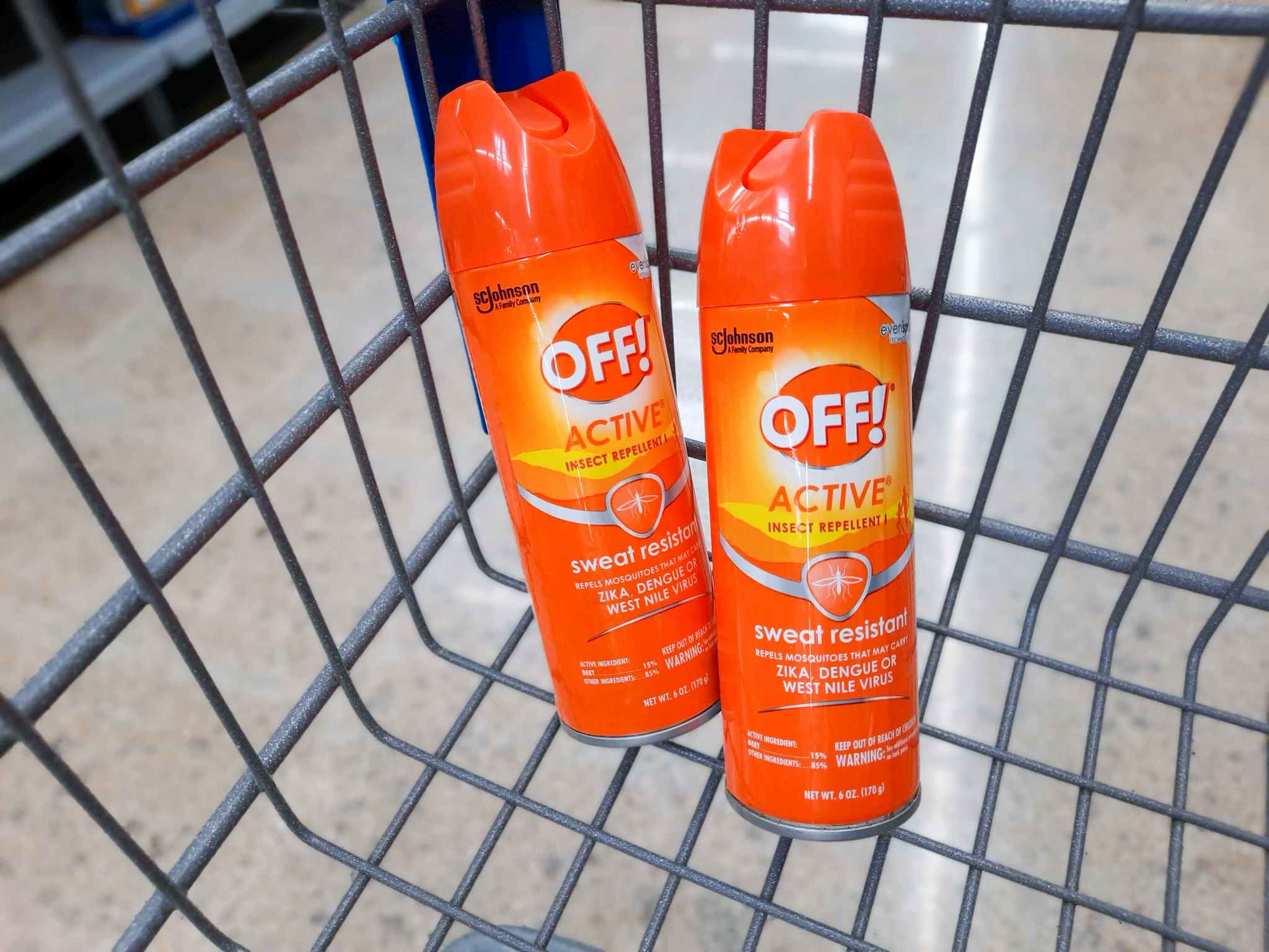 Off! Active Insect Repellent in Walmart shopping cart