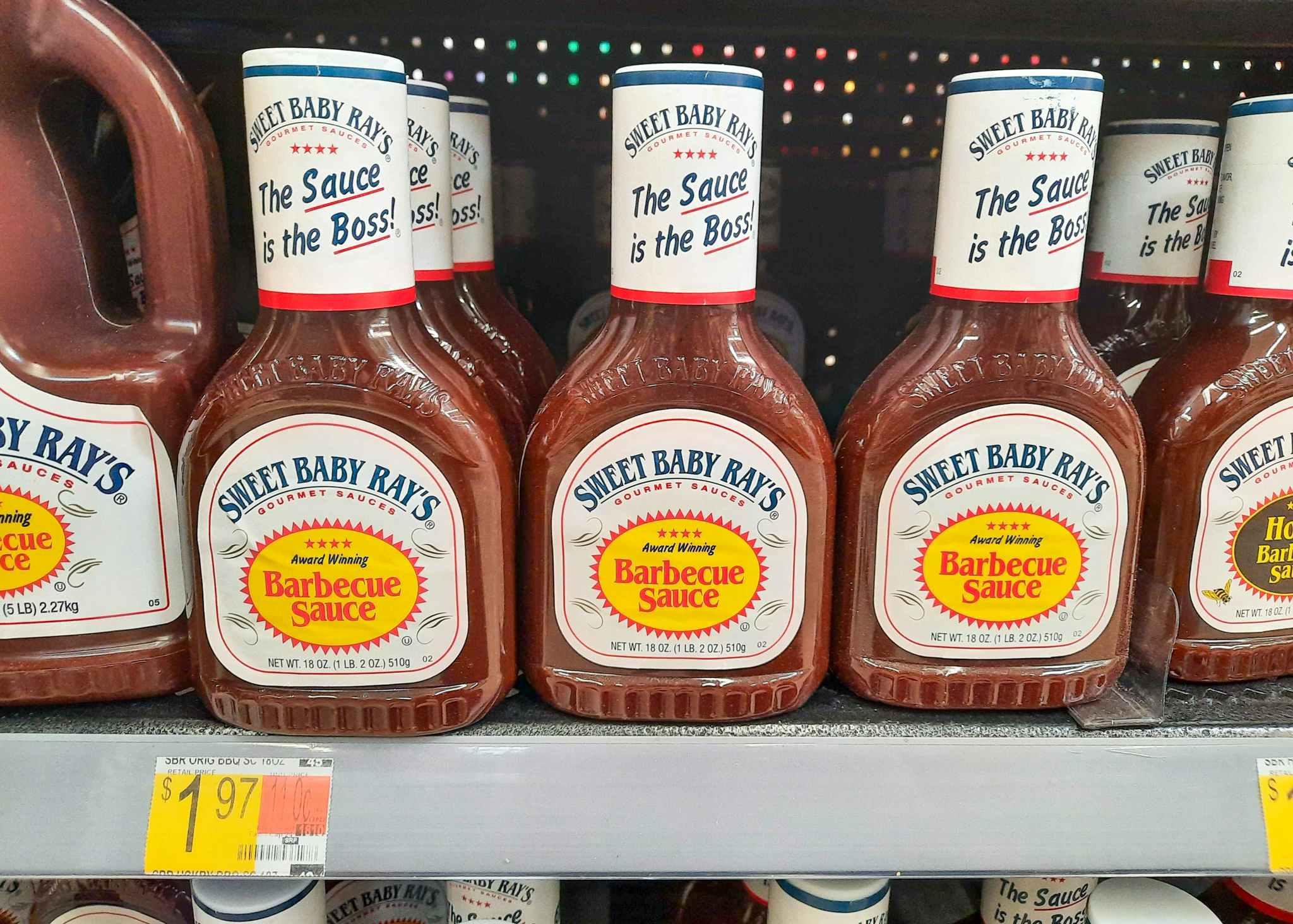 Sweet Baby Rays Barbecue Sauce on display at Walmart