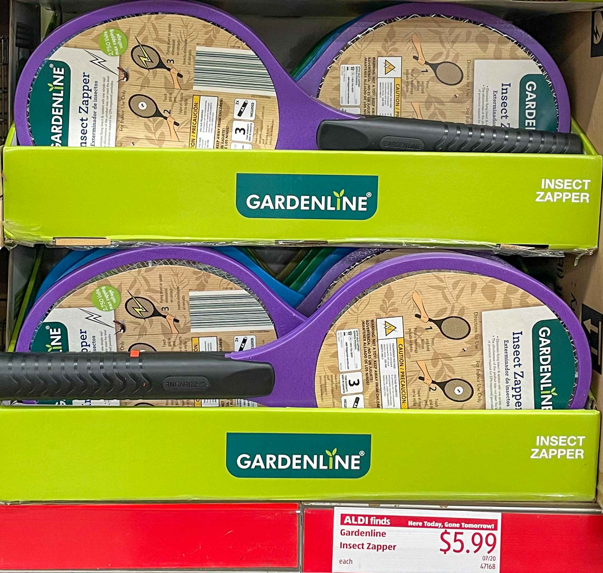 insect zapper at aldi on a shelf with price tag