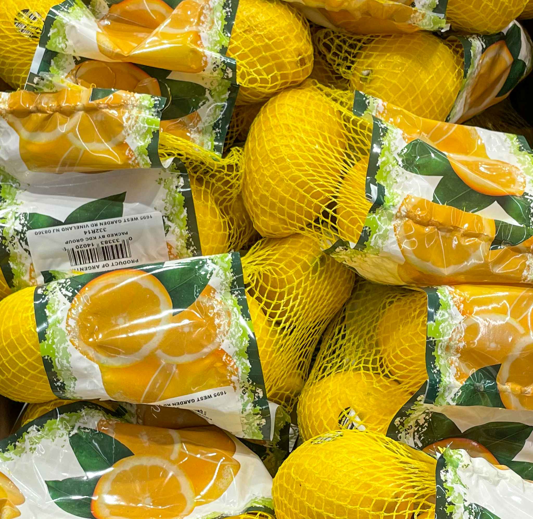 lemons in package on display at aldi 