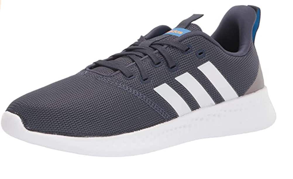 Grey and white shoes on a white background