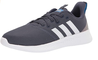 Grey and white shoes on a white background