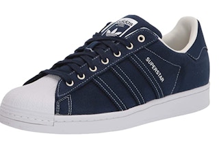 Blue and white adidas sneakers