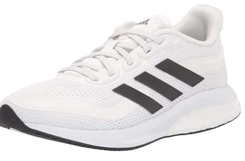 White shoes with black stripes 