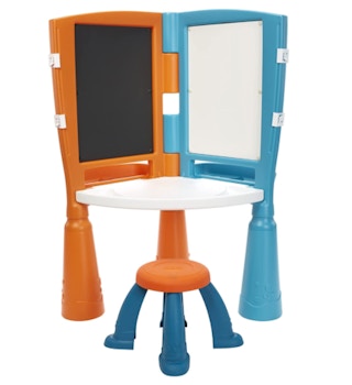 Orange and blue art easel and table
