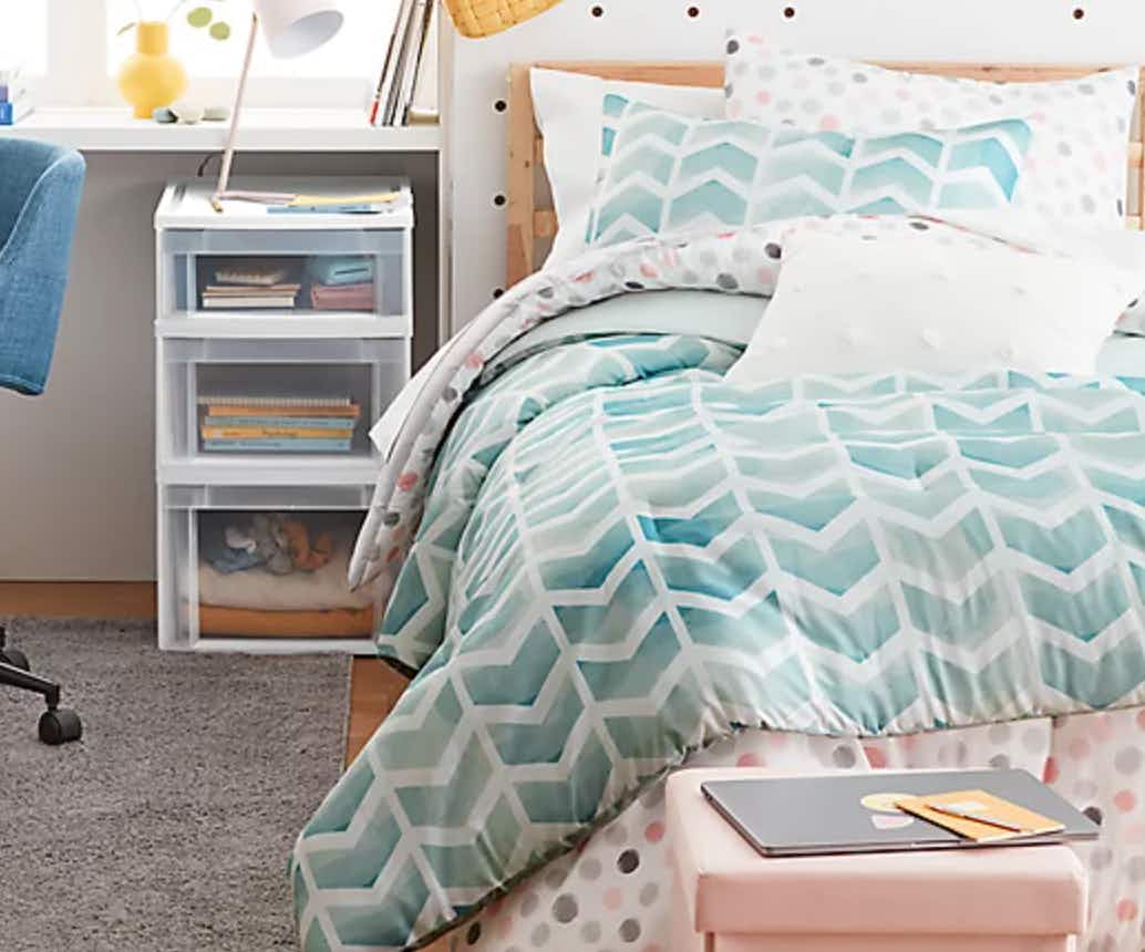 Stock image twin xl blue chevron watercolor