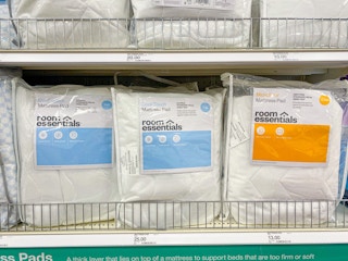 room essentials mattress pads on a target shelf