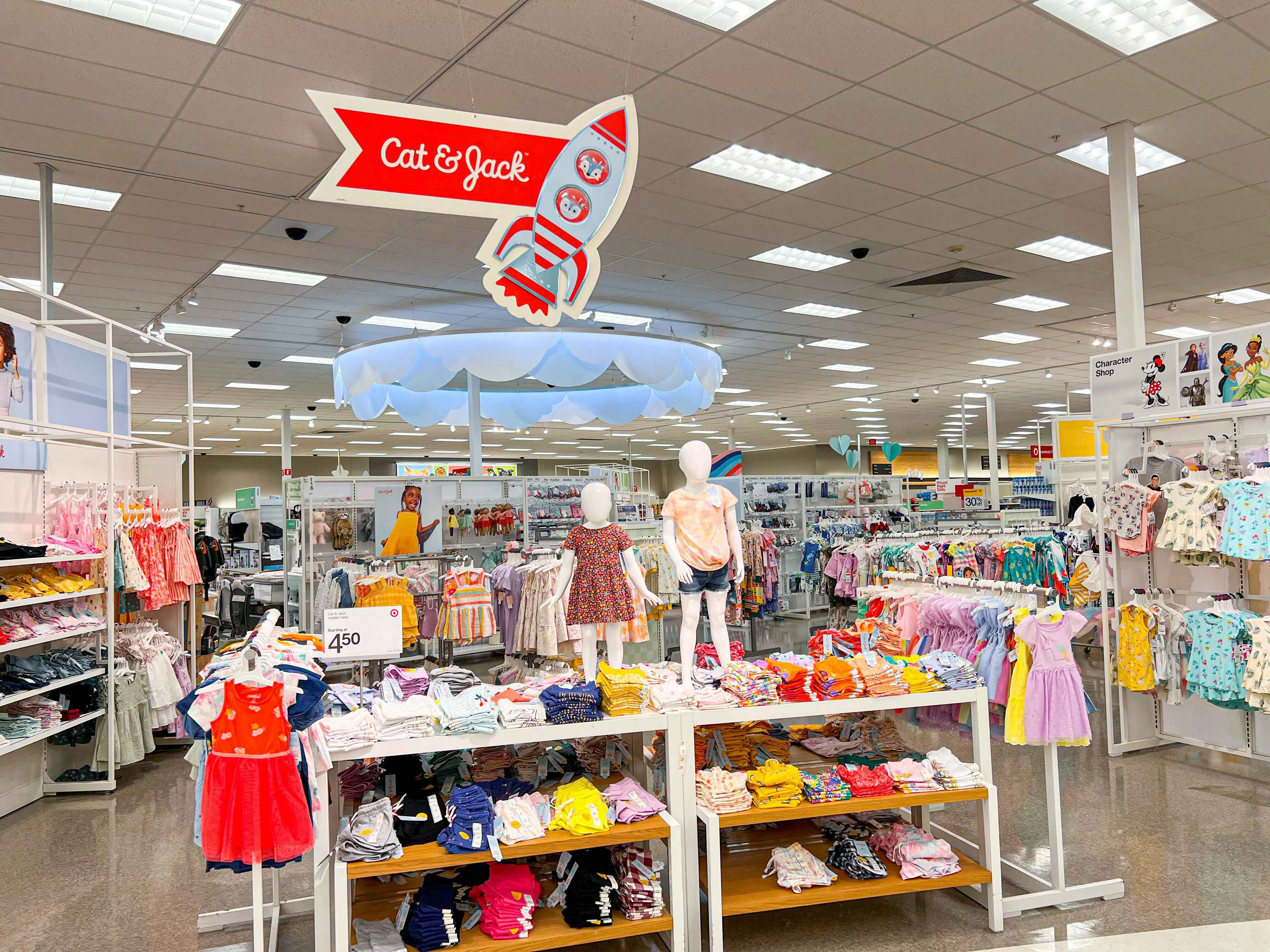 the cat and jack toddler apparel section at target