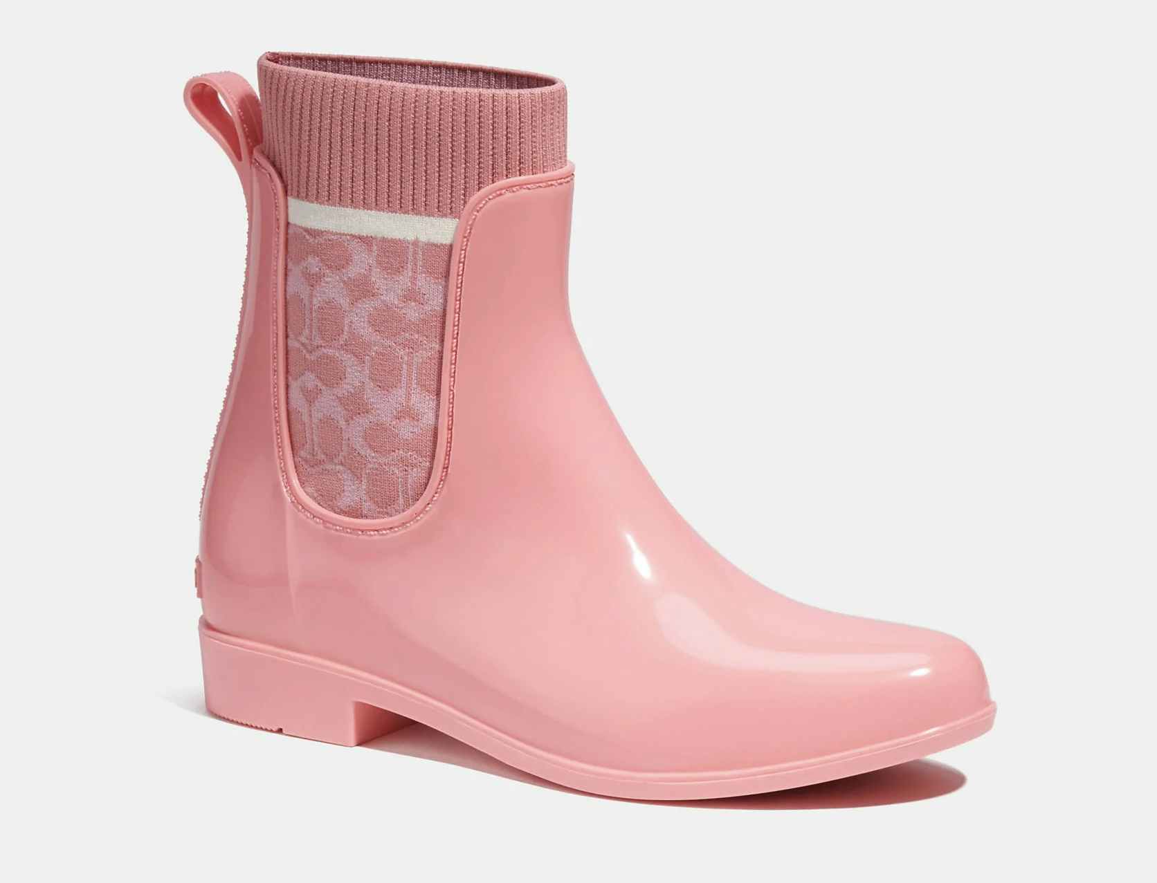 coach womens pink rain booties