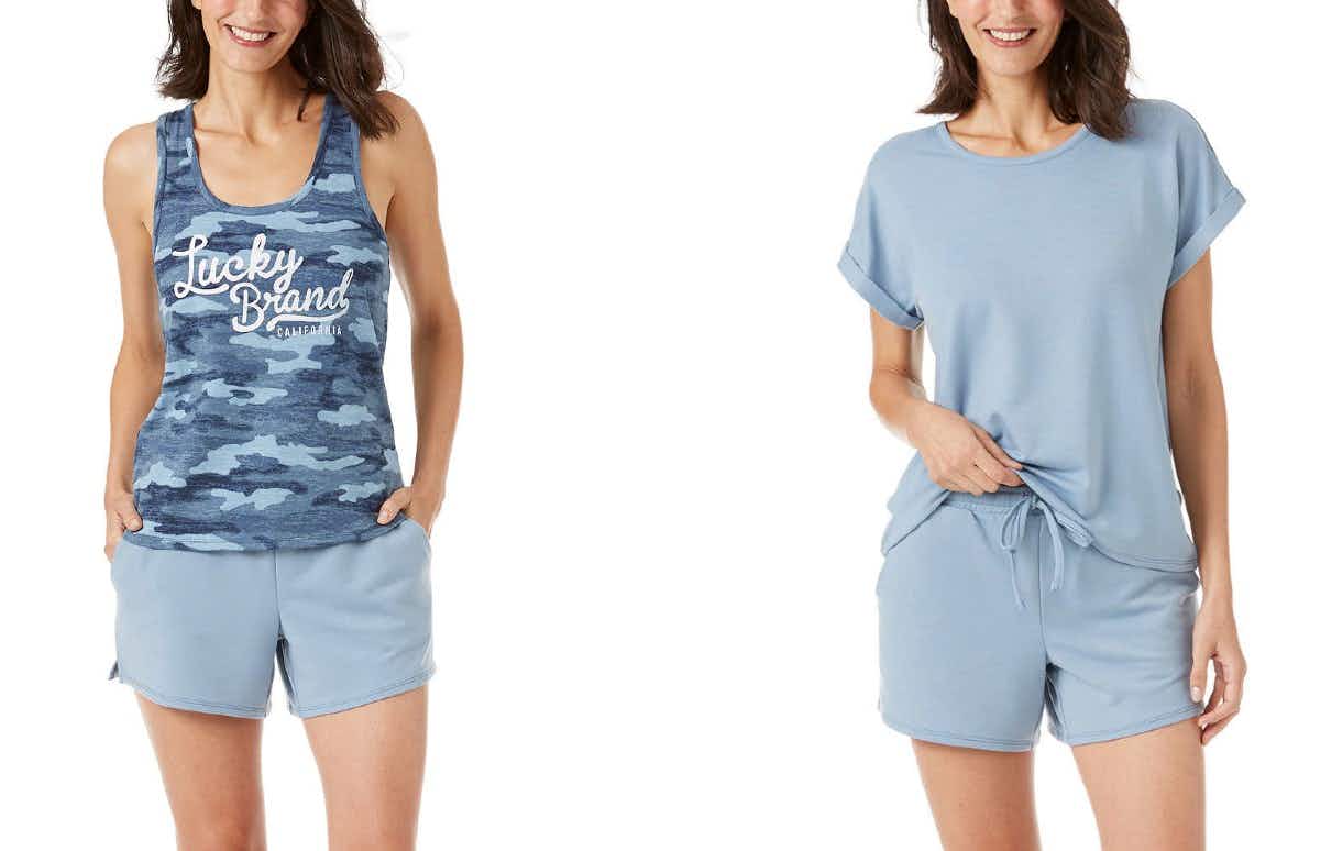 stock photo of women modeling a lucky brand pajama set