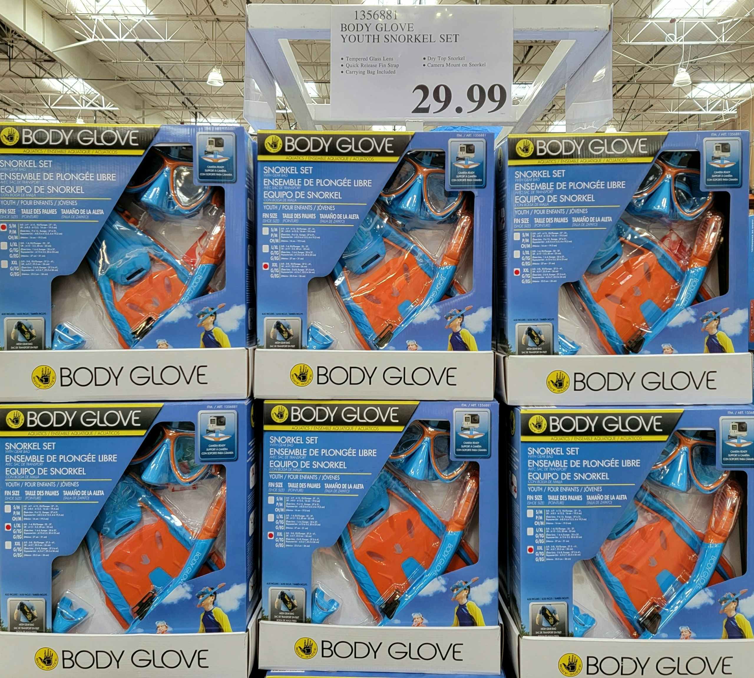 six youth snorkeling set in box at costco