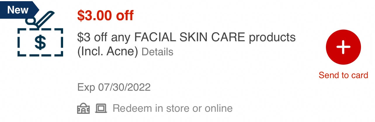 cvs store coupon for skin care