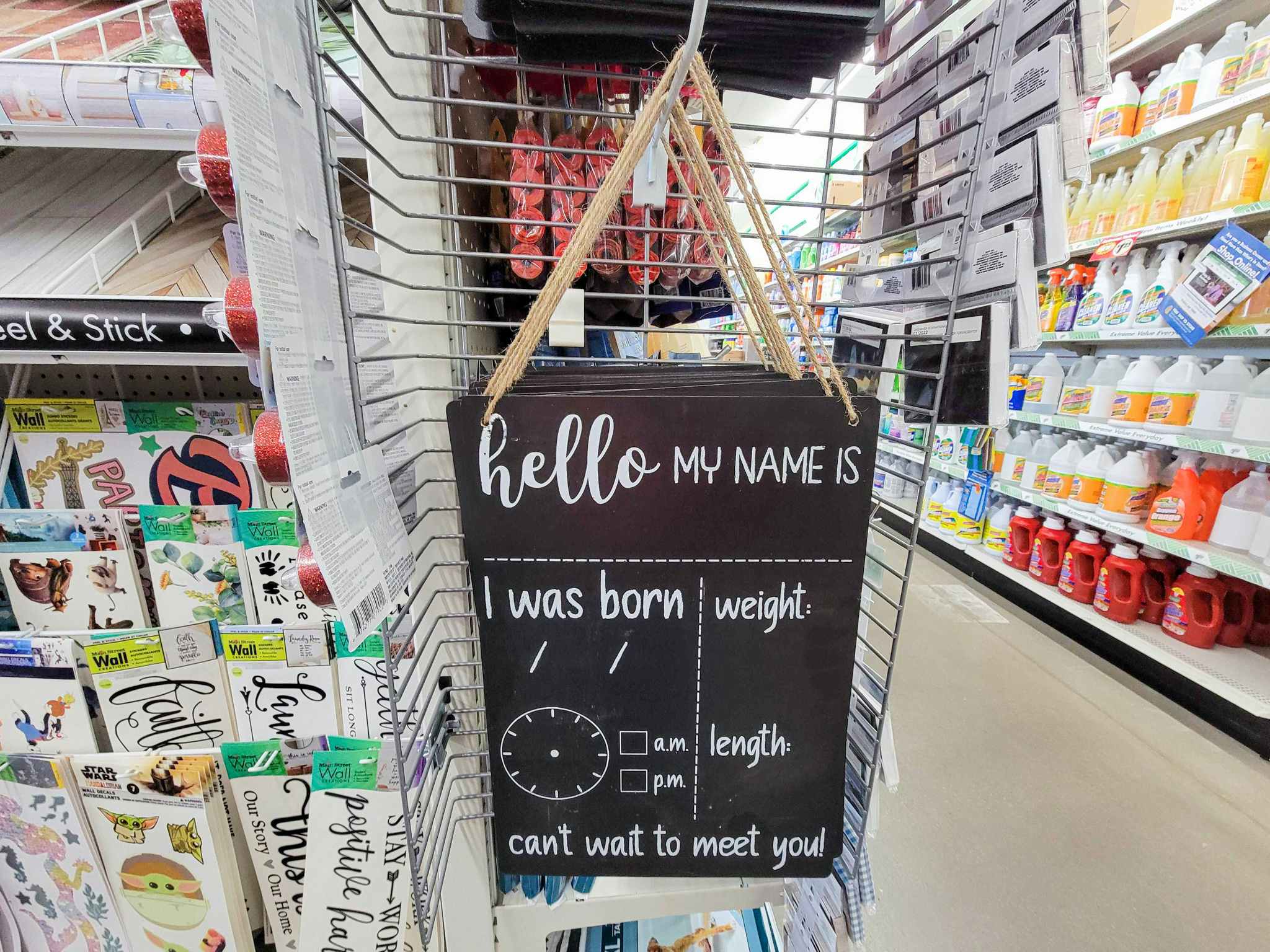 chalk board sign for a baby announcement, fill in name, weight, height, time, date, etc