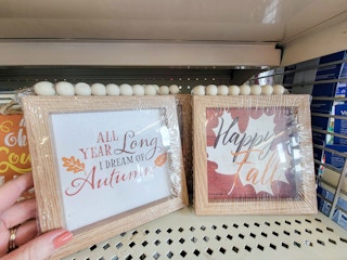 happy fall signs with beaded hanger