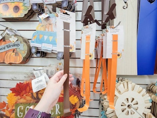 brown and orange wreath hangers