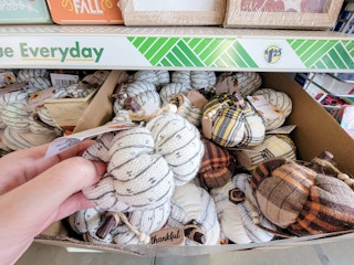 stuffed plaid pumpkins