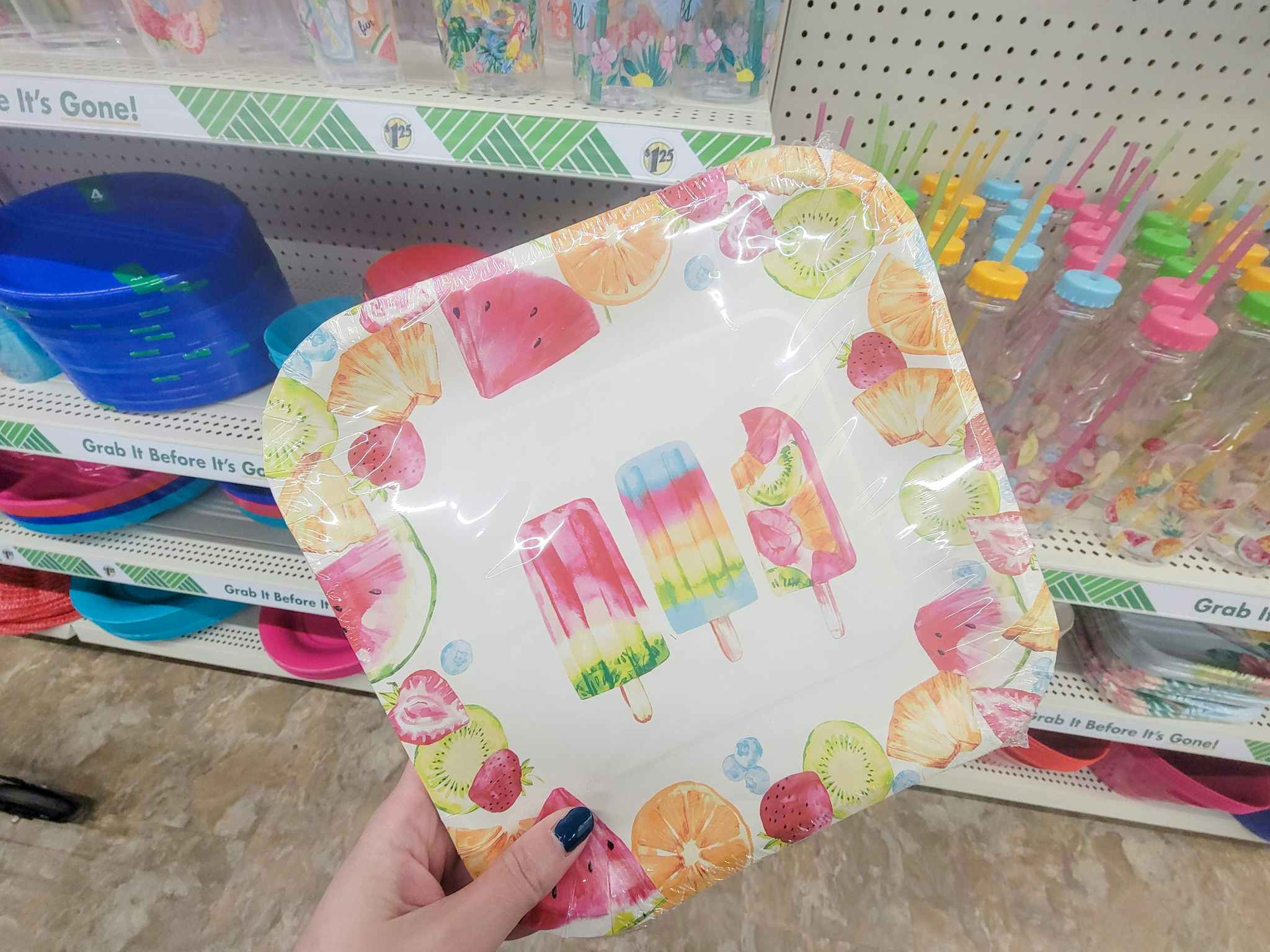 paper plates with popsicle design on them