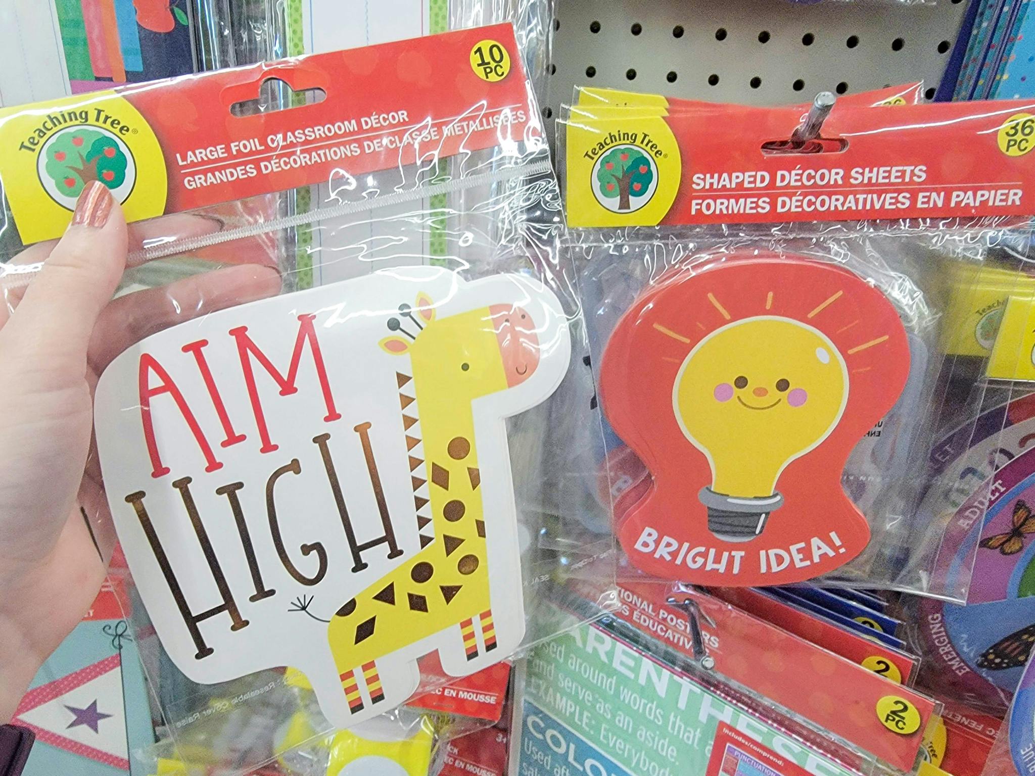 hand holding classroom decor