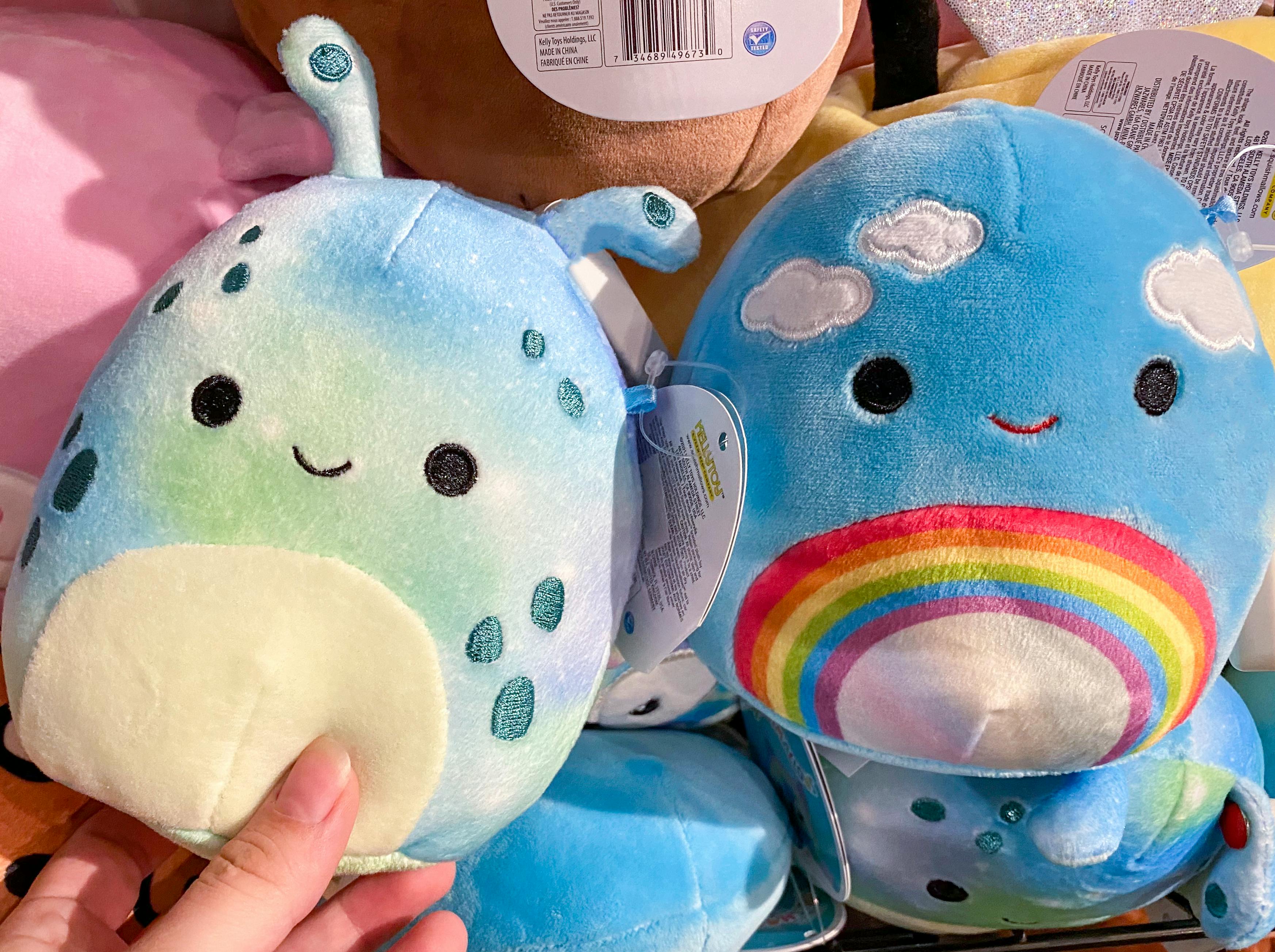 Mini Squishmallows on display at Hot Topic.