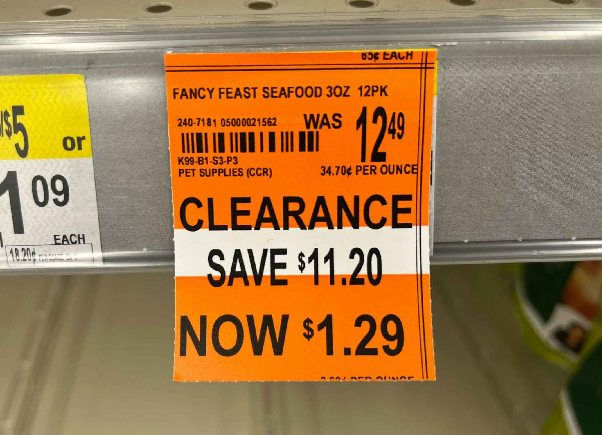 clearance for Fancy Feast cat food