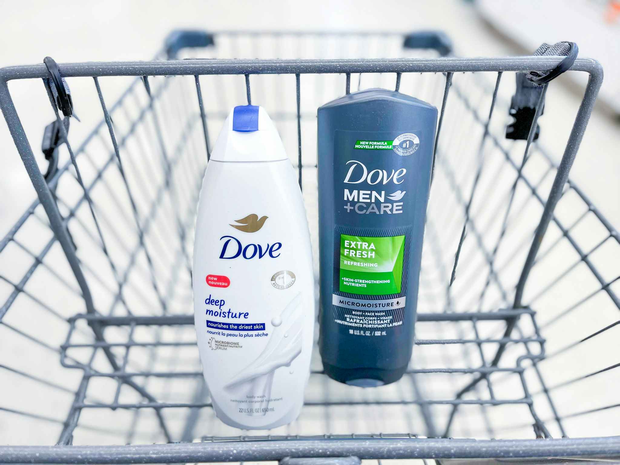 dove and dove men body wash in cart