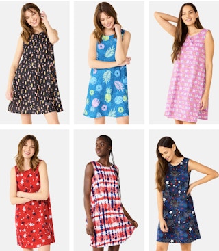 kohls Celebrate Together Women's Print Swing Dress stock image collage 2022