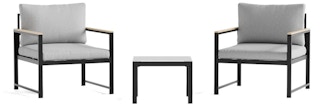 Lucid Dream Collection Outdoor Conversation Patio Arm Chair and End Table 3-Piece Set
