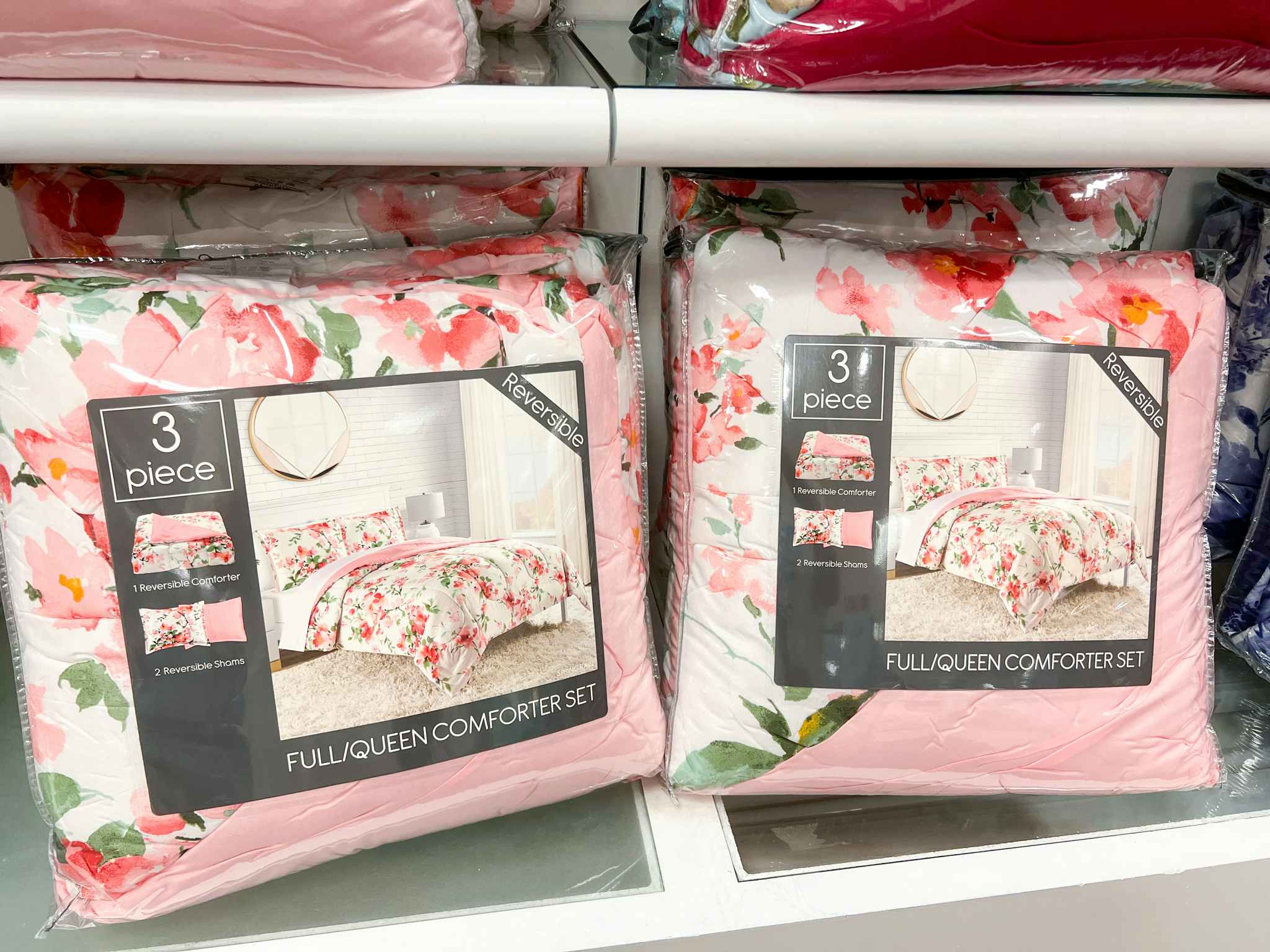 3 piece Reversible Comforter Sets on display at Macy's