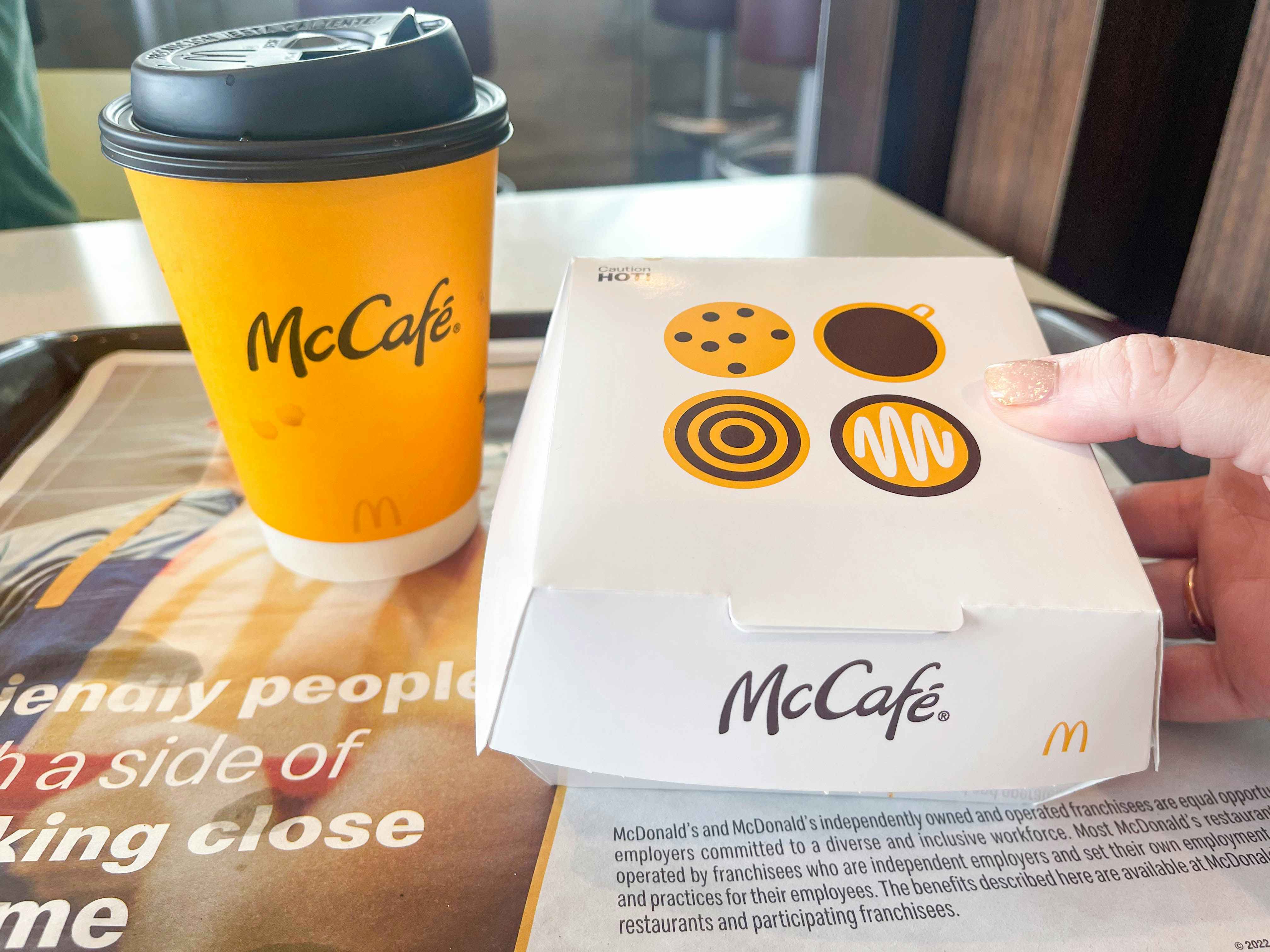 mccafe items on tray