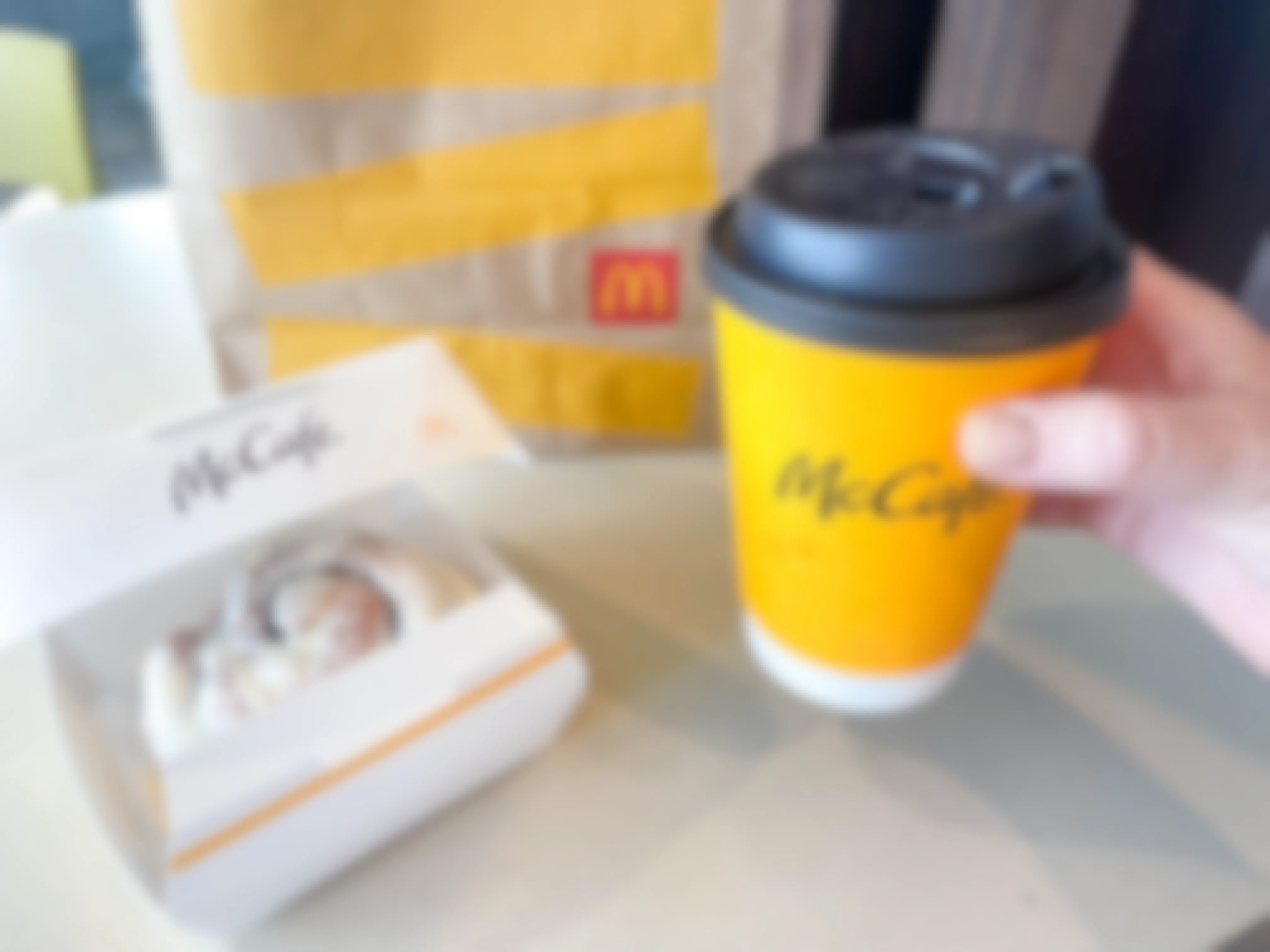 mccafe items on table at McDonalds