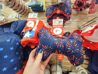 usa themed bone shaped dog toy