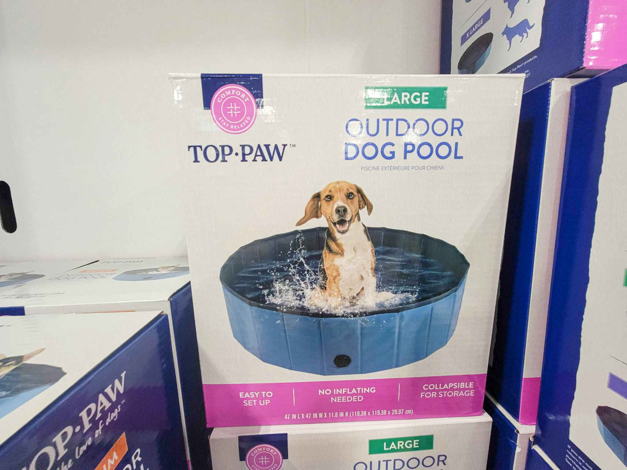 a large outdoor pet pool