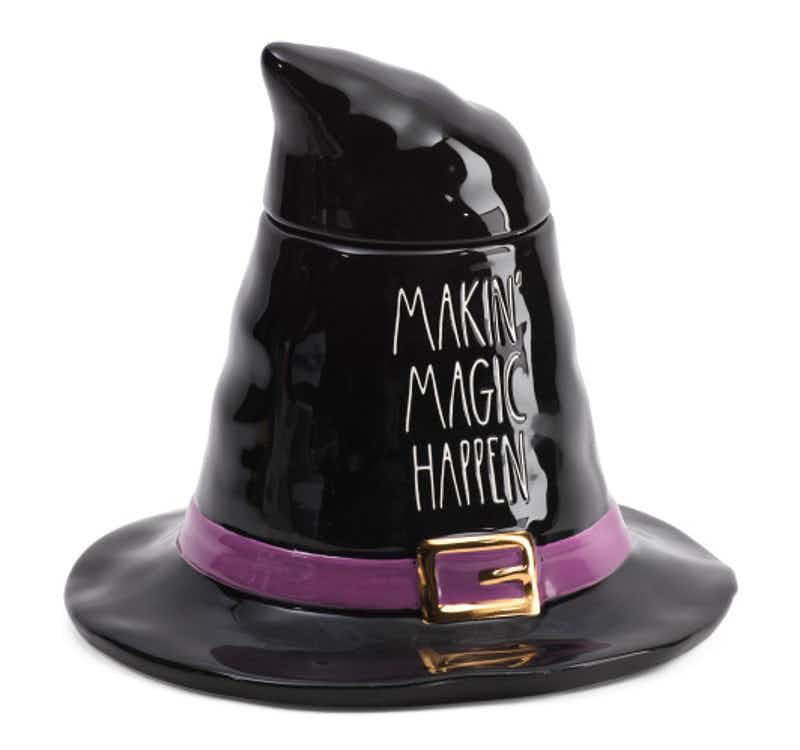 black makin magic happen witchy hat rae dunn white background