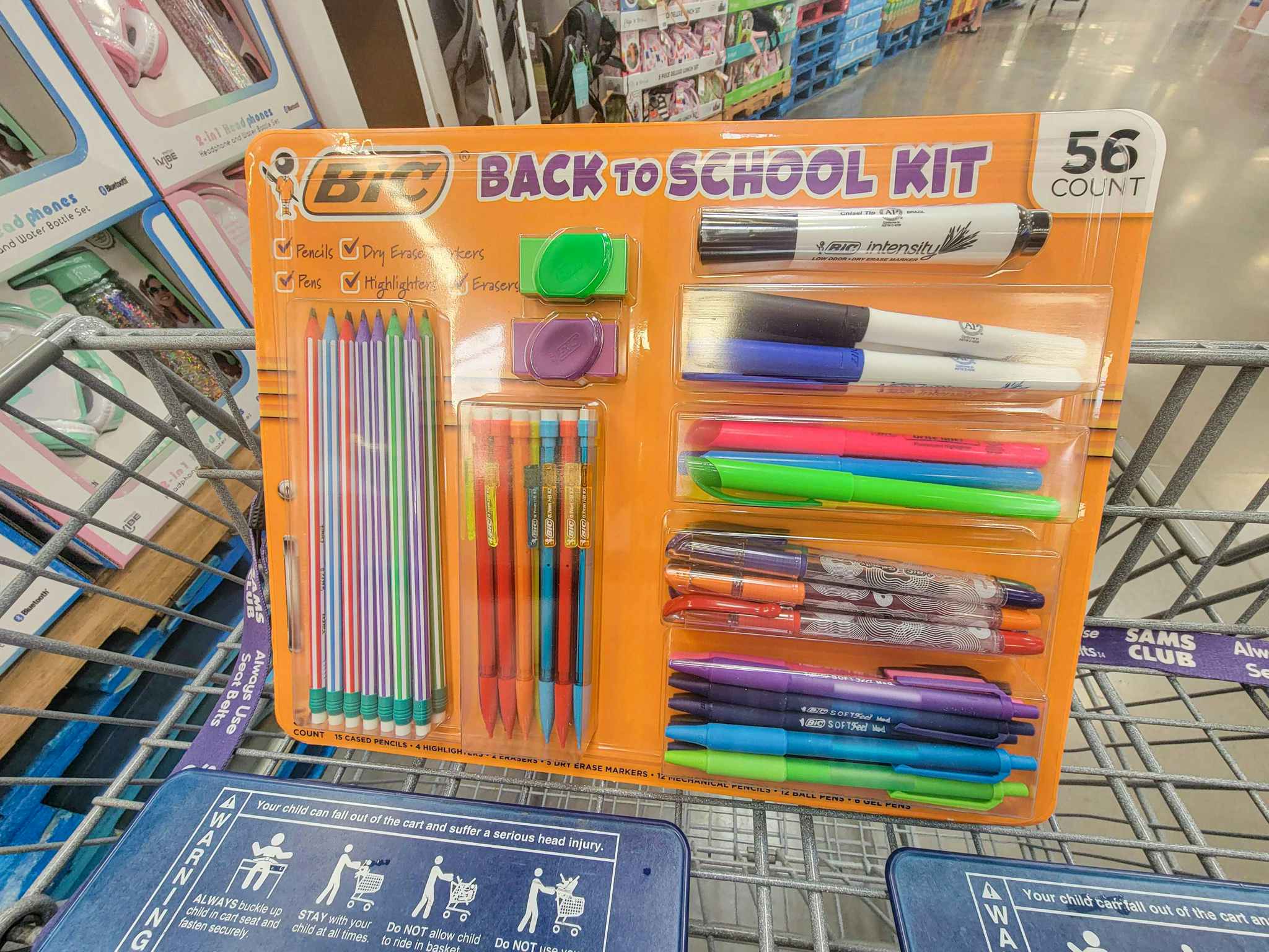 a bic back to school ultimate writing kit in a cart