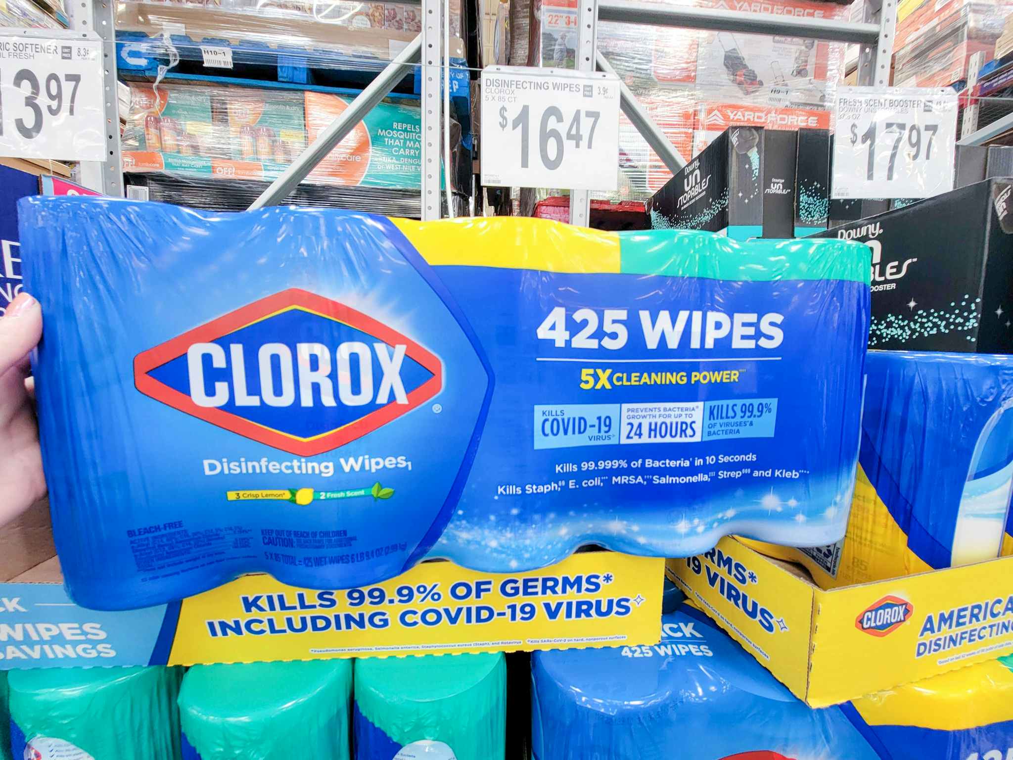 pack of 425 clorox wipes