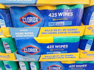 85 count pack of 5 clorox wipes, 425 wipes total