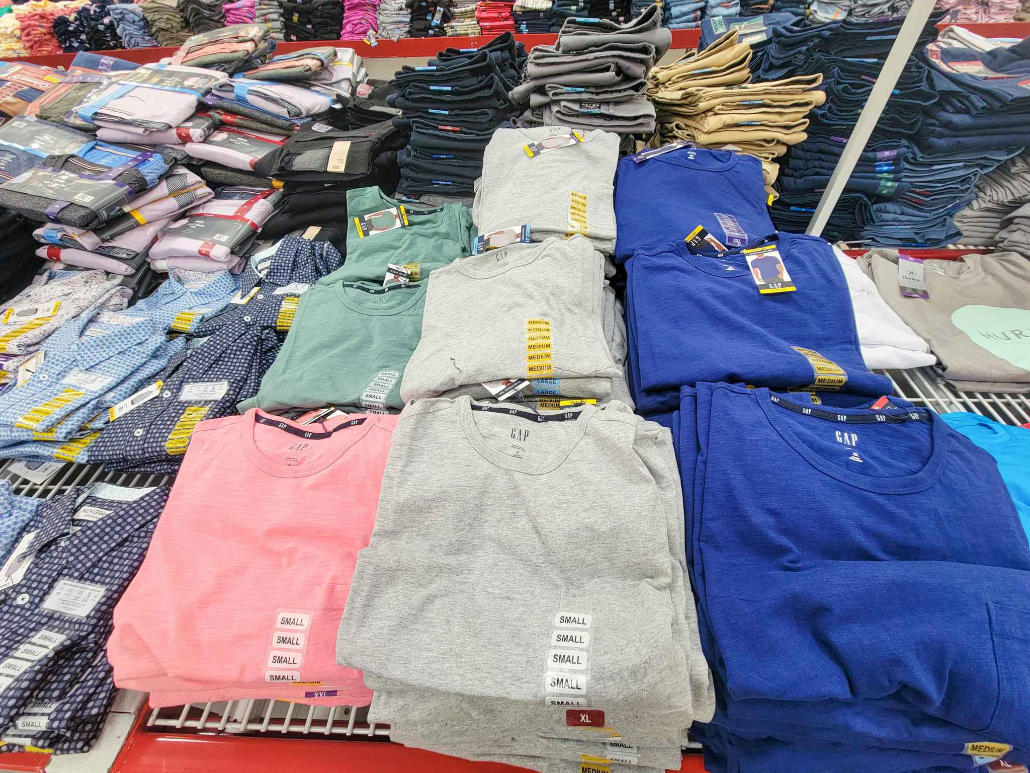 gap tees on a table