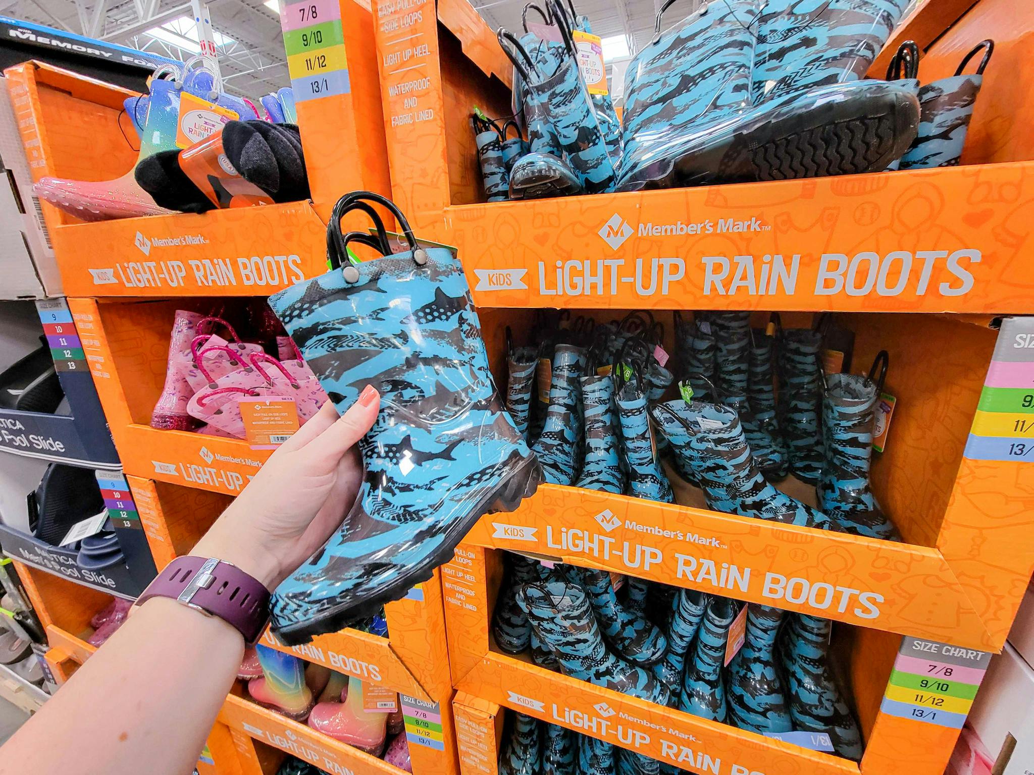 sam's club light up rain boots