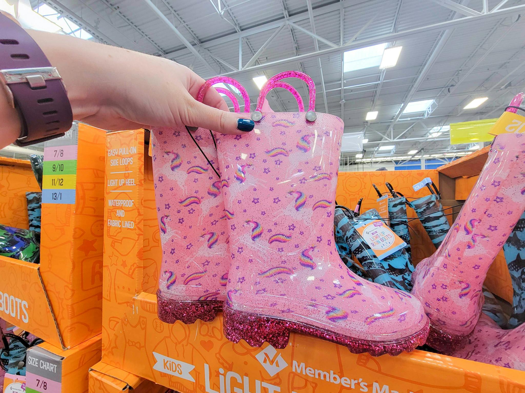 childrens light up rain boots