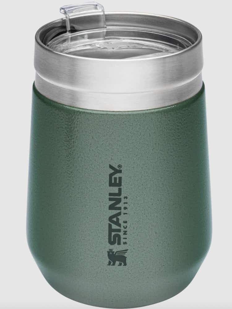 a green stanley wine tumbler