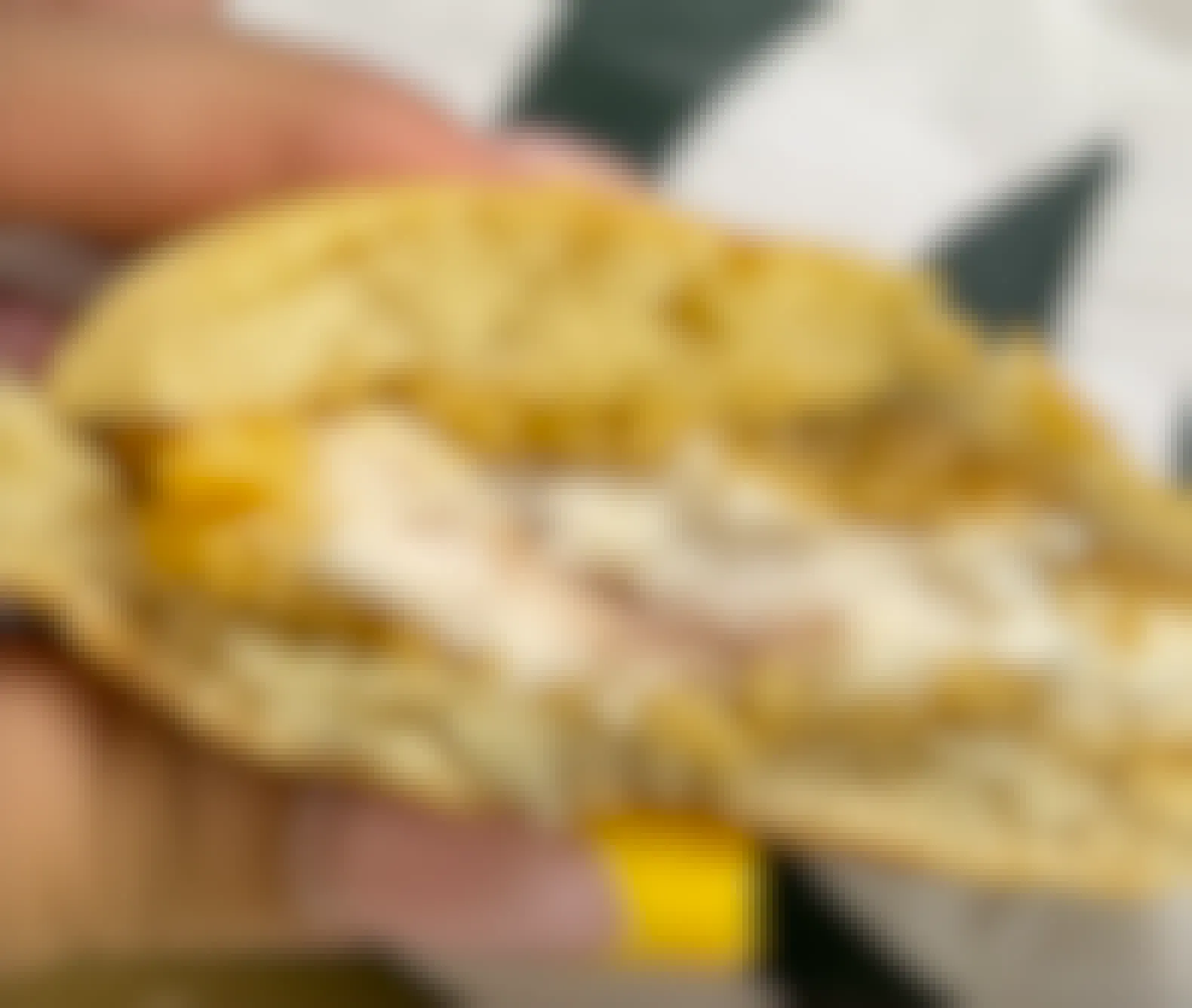 Photo of an uncooked Starbucks Chicken, Maple, Butter & Egg Breakfast Sandwich from twitter shortly before the 2022 recall