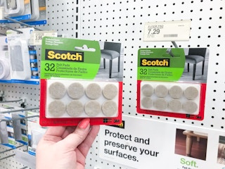 hand holding scotch felt pads at target