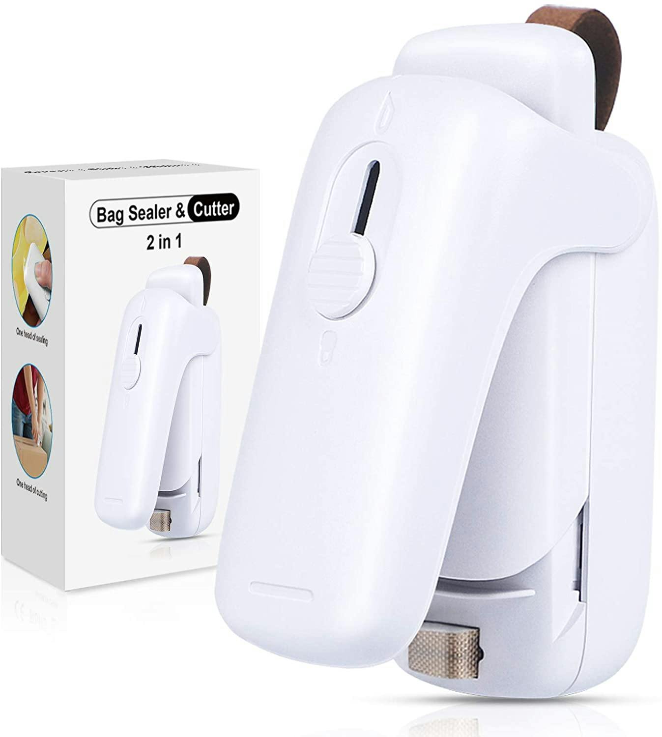 An EZCO Mini Bag Sealer and cutter on a white background.