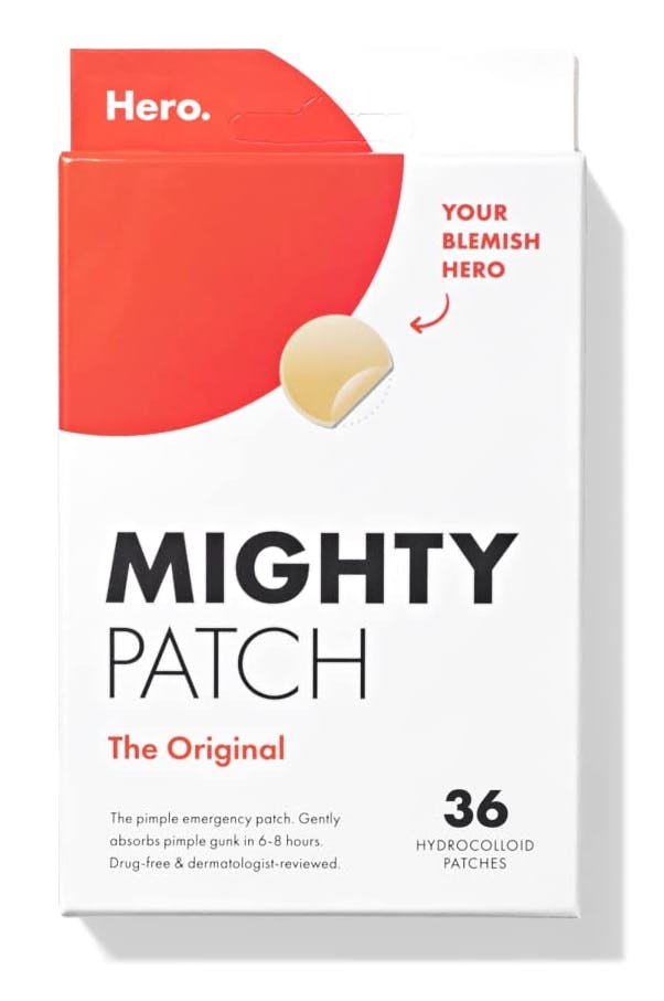 A box of Mighty Patch blemish patches on a white background.