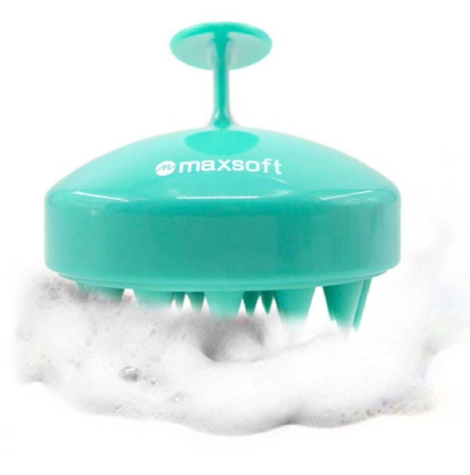 A Maxsoft scalp massager on a white background.